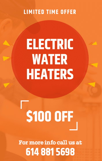 $100 off electric water heaters, water heaters installation, plumbing help, coupon, Columbus Water Heater Pros
